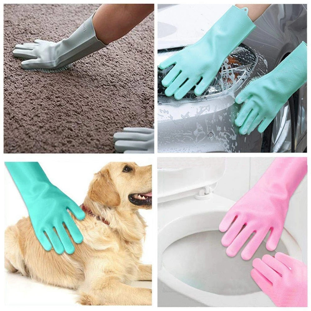 Silicone Washing Full Finger Gloves